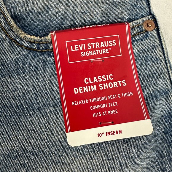 Levi Strauss Signature Mens 28 Classic Denim Shorts 10 Inch Inseam Relaxed Fit - Picture 2 of 7